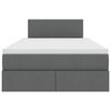 vidaXL Bett mit Stauraum und LED mit LED Dunkelgrau 120 x 190 cm Stoff