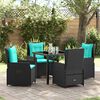 vidaXL Garten Essgruppe 5 pcs Schwarz Poly Rattan