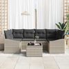 vidaXL Sofa Set mit Kissen 7 pcs Hellgrau und Dunkelgrau Poly-Rattan