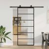 vidaXL Schiebet&uuml;r mit Beschlag Schwarz 90x205 cm ESG-Glas