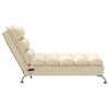 vidaXL Massage-Chaiselongue mit Kissen Creme Stoff