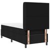 vidaXL LED Boxspringbett mit Matratze Schwarz 80 x 200 cm Stoff