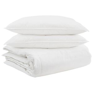 vidaXL Bettdecken Set mit Kissen 3 pcs Wei&szlig; Daunenfeder
