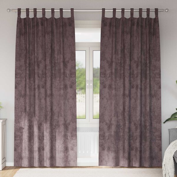 vidaXL Samtvorh&auml;nge mit Vorh&auml;ngen 2 pcs Braun 245 x 140 cm Samt