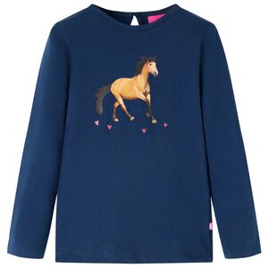 vidaXL Kinder-Langarmshirt Marineblau 92