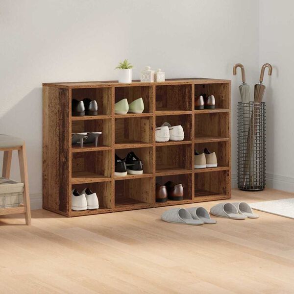 vidaXL Schuhschrank mit Regal Altholz 103 x 30 x 67 cm Holzwerkstoff