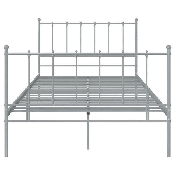 vidaXL Bett Grau Metall 120x200 cm
