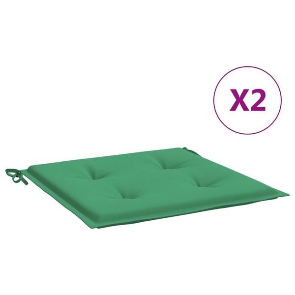 vidaXL Gartenstuhl-Kissen 2 Stk. Grün 50x50x4 cm Oxford-Gewebe