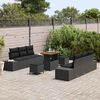 vidaXL Garten-Sofa-Set mit Kissen mit Speicher 9 pcs Schwarz