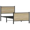 vidaXL Metallbett ohne Matratze Sonoma-Eiche 75x190 cm