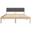 vidaXL Bettgestell Braun und Dunkelgrau 135 x 190 cm Massivholz Kiefer