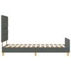 vidaXL Bettgestell mit Kopfteil Dunkelgrau 90 x 190 cm Stoff