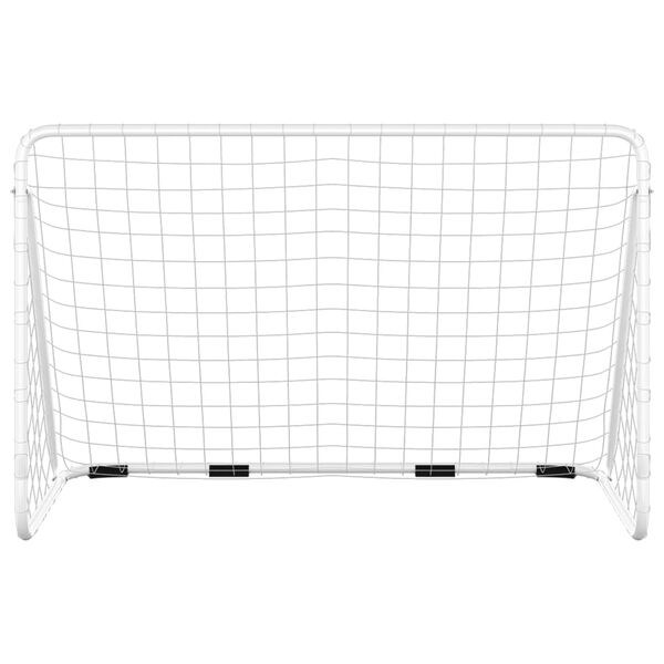 vidaXL Fußballtor mit Netz Weiß 180x90x120 cm Stahl