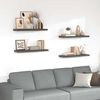 vidaXL Schweberegale 4 Stk. Hochglanz-Grau 80x23,5x3,8 cm MDF