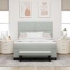 vidaXL Boxspringbett mit Matratze Hellgrau 140 x 200 cm Samt