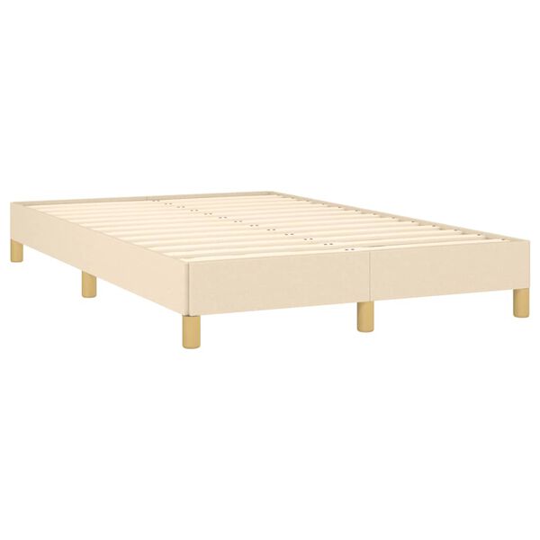 vidaXL Bettgestell ohne Matratze Creme 120x190 cm Stoff
