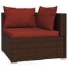 vidaXL 12-tlg. Garten-Lounge-Set mit Kissen Poly Rattan Braun