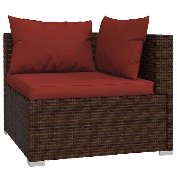 vidaXL 12-tlg. Garten-Lounge-Set mit Kissen Poly Rattan Braun