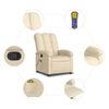 vidaXL Massage-Relaxsessel, cremefarbener Stoff