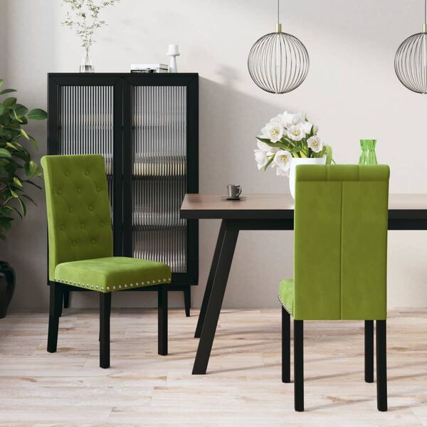 vidaXL Esszimmerst&uuml;hle 2 Stk. Hellgr&uuml;n Samt