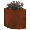 vidaXL Eckpflanzer Rostig 30 x 30 x 35 cm Wetterfeststahl