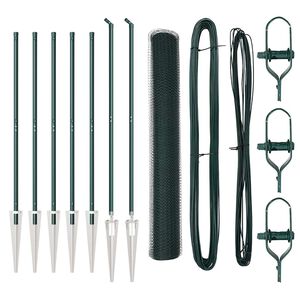 vidaXL Sechseckzaun mit Pfosten 10 x 1,4 m PVC-beschichteter Stahl