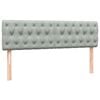 vidaXL Boxspringbett mit Matratze Hellgrau 160x210 cm Samt