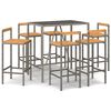 vidaXL 7-tlg. Gartenbar-Set Grau Poly Rattan & Massivholz Akazie