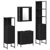 vidaXL Badezimmerm&ouml;bel-Set 4 Stk. Schwarz Holzwerkstoff