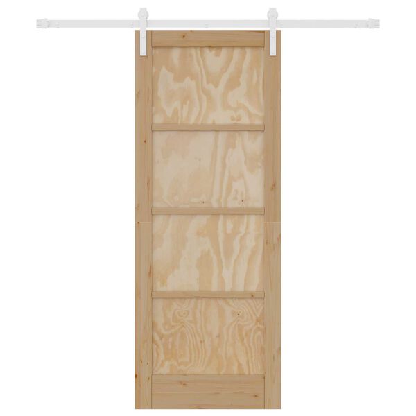 vidaXL Schiebetür Braun 78 x 202 cm Massives Kiefernholz