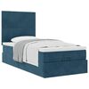 vidaXL Ottoman-Bett mit Matratzen Dunkelblau 100x200 cm Samt