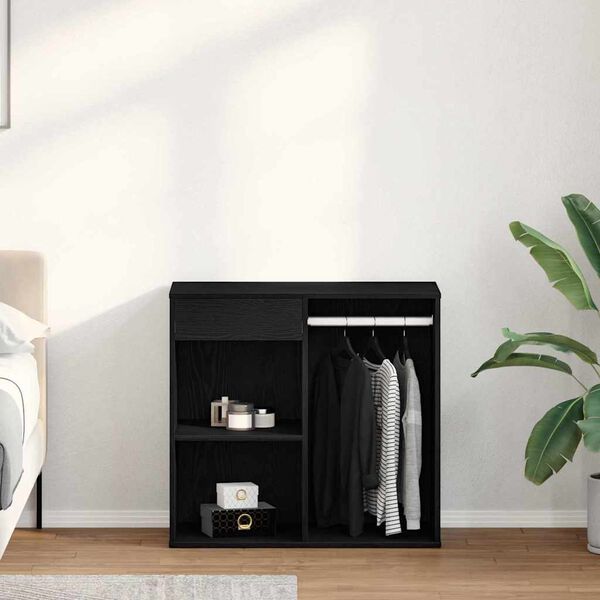 vidaXL Kosmetikschrank mit Regal Schwarz Eichen-Optik 80 x 40 x 75 cm