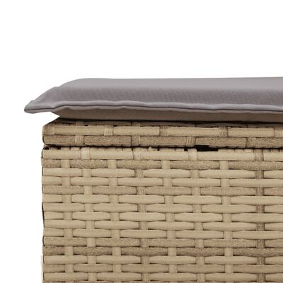 vidaXL 12-tlg. Garten-Sofagarnitur mit Kissen Beige Poly Rattan