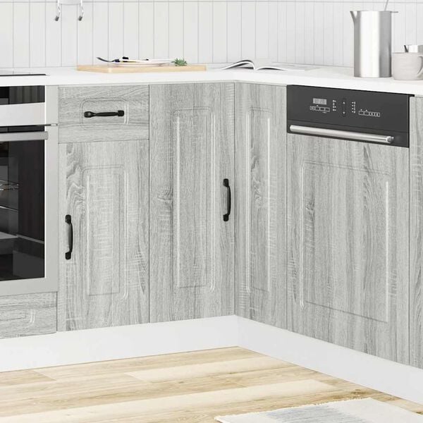 vidaXL K&uuml;chen-Eckunterschrank Kalmar Grau Sonoma Holzwerkstoff
