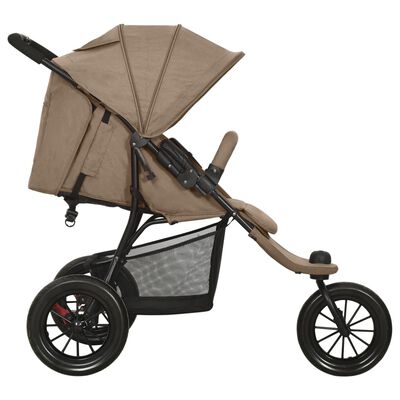 vidaXL Kinderwagen Taupe Stahl