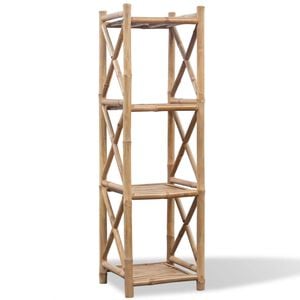 vidaXL Standregal mit 4 B&ouml;den Quadratisch Bambus