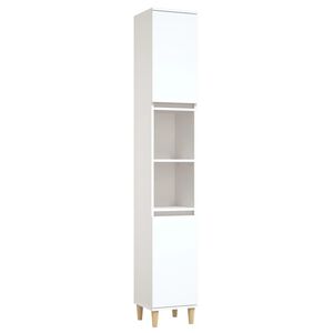 vidaXL Badschrank Wei&szlig; 30x30x190 cm Holzwerkstoff