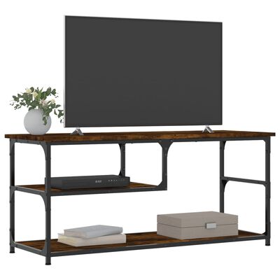 vidaXL TV-Schrank Räuchereiche 103x38x46,5 cm Holzwerkstoff und Stahl