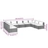 vidaXL 9-tlg. Garten-Lounge-Set mit Kissen Poly Rattan Schwarz