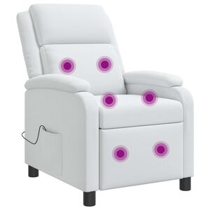 vidaXL Massage Relaxsessel Wei&szlig; Stoff