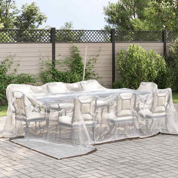 vidaXL Transparente Plane mit &Ouml;sen 5x5 m Polyethylen