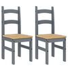 vidaXL Essst&uuml;hle 2 Stk. Grau 40x46x99 cm Massivholz Kiefer