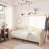 vidaXL Tagesbett mit Matratze USB Creme Stoff 90x200 cm