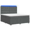 vidaXL LED Boxspringbett mit Matratze Dunkelgrau 160 x 200 cm Stoff