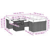 vidaXL 9-tlg. Garten-Sofagarnitur mit Kissen Braun Poly Rattan