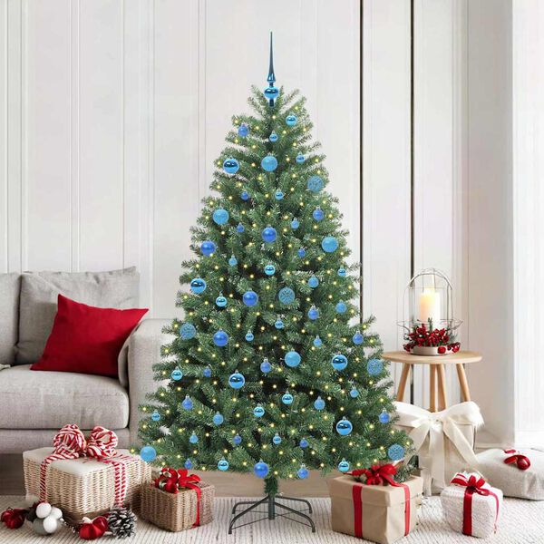 vidaXL K&uuml;nstlicher klappbarer Weihnachtsbaum mit 300 LEDs Gr&uuml;n 180 cm