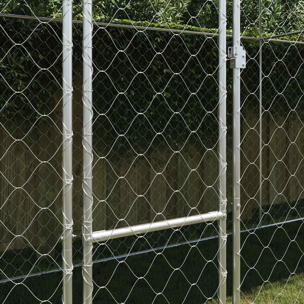 vidaXL Hundek&auml;fig mit Dach Silber 800 x 200 x 258 cm Stahl und PE
