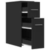 vidaXL Badschrank Schmal mit Rollen Schwarz Holzwerkstoff