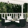vidaXL 5-tlg. Garten-Lounge-Set mit Kissen Poly Rattan Schwarz