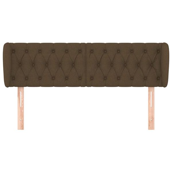 vidaXL Kopfteil mit Ohren Dunkelbraun 163x23x78/88 cm Stoff